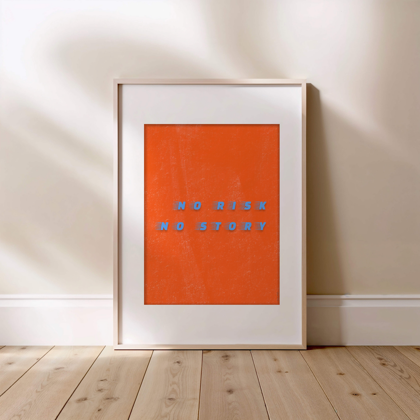 No risk no story! Affiche vintage minimaliste - impression haute qualité