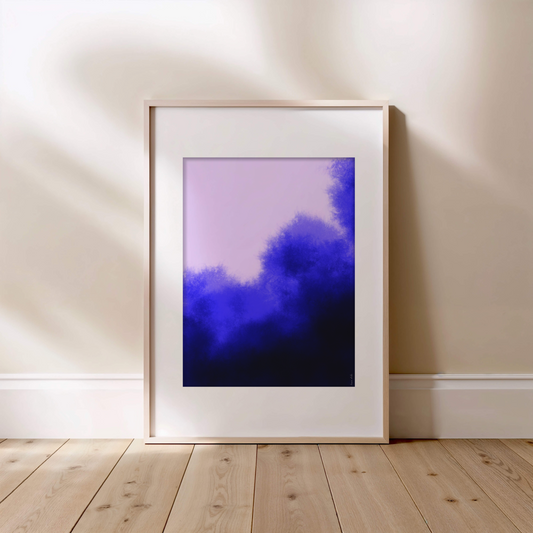 Affiche bleue vaporeuse, affiche décoration pour chambre