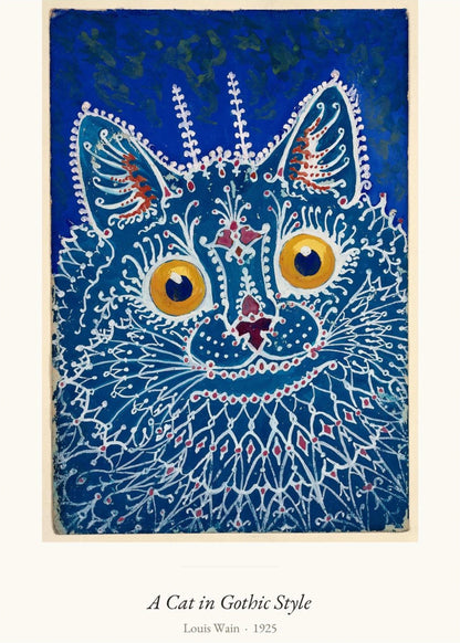 A Cat in Gothic Style, Louis Wain | Affiche Art Premium, l'affiche seule, papier épais mat éco-responsable