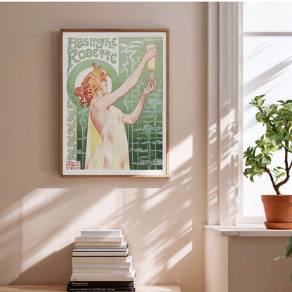 Absinthe Robette - Privat-Livemont - Affiche Art Nouveau en situation