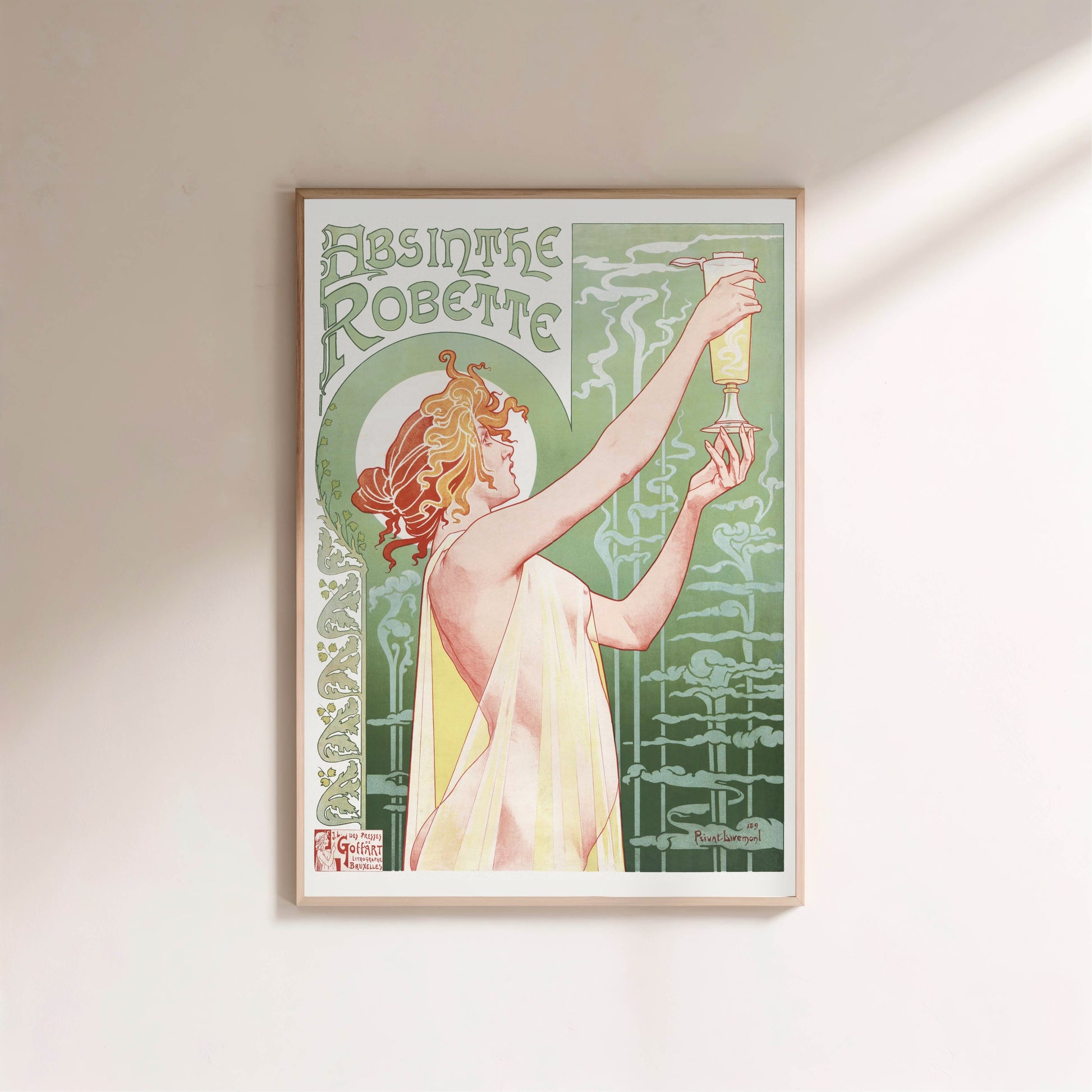 Absinthe Robette - Privat-Livemont - Affiche Art Nouveau en situation