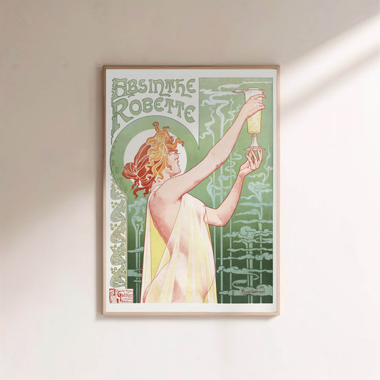 Absinthe Robette - Privat-Livemont - Affiche Art Nouveau en situation