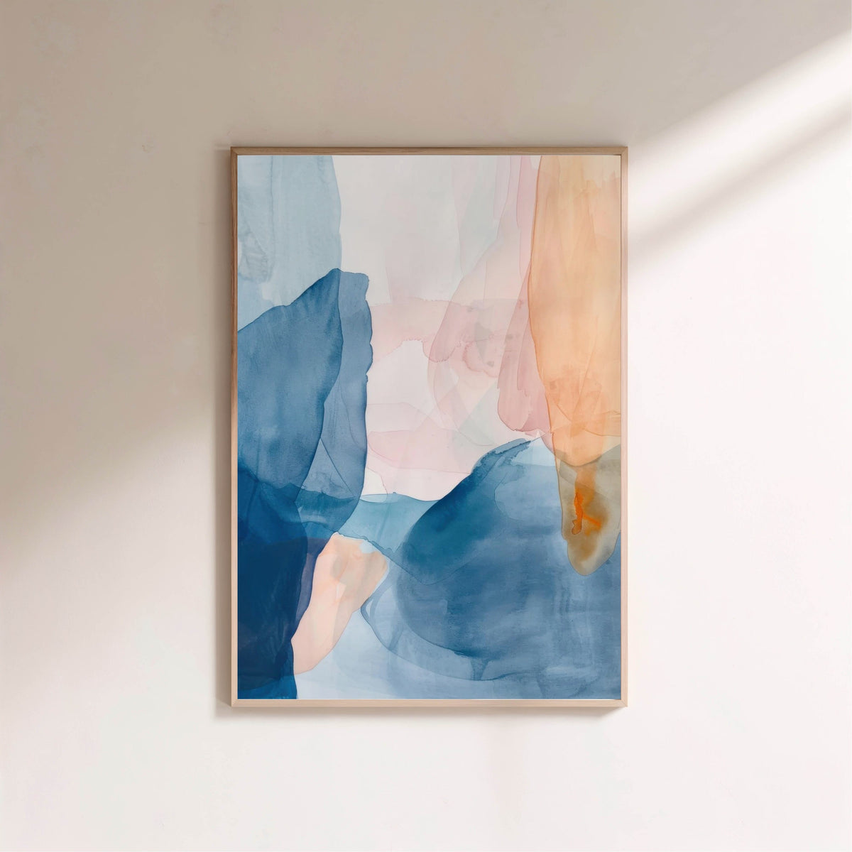 Affiche Abstract Watercolor, affiche encadrée sur un mur clair