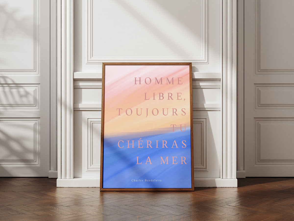 Homme Libre - Baudelaire | Poster Poésie