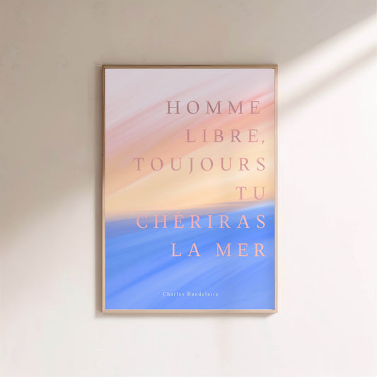 Homme Libre - Baudelaire | Poster Poésie en situation