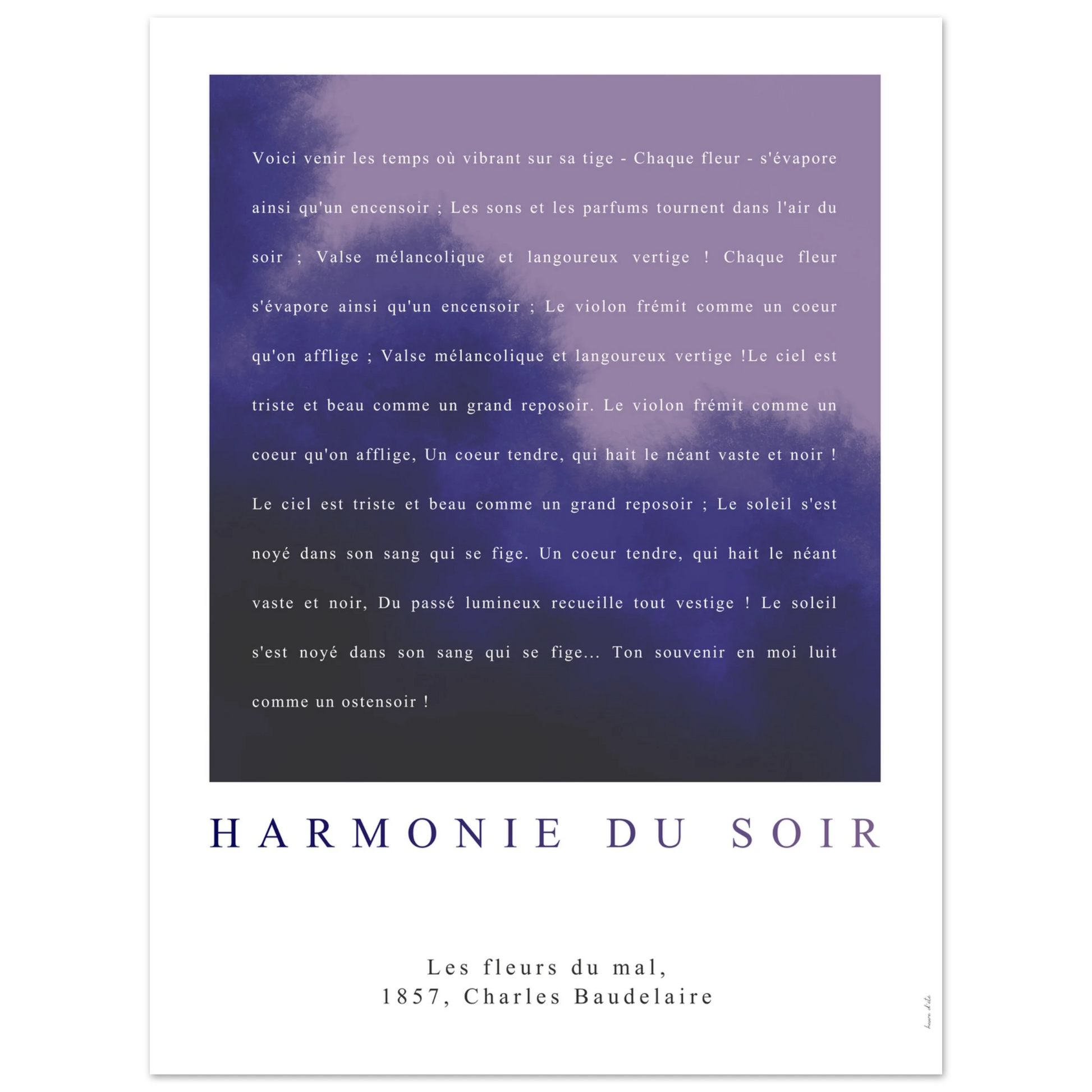 Création typographique du texte de Baudelaire, version design graphique.