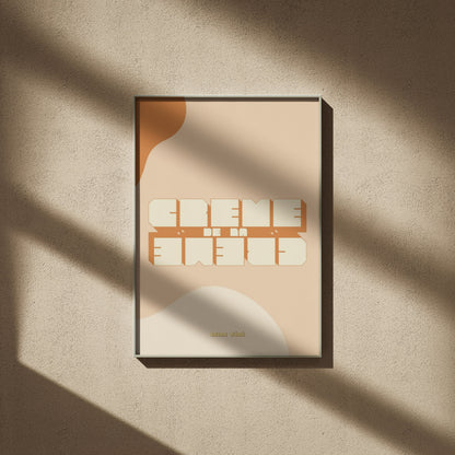 Crème de la Crème | Vintage Poster, framed poster on a beige wall, window shadows