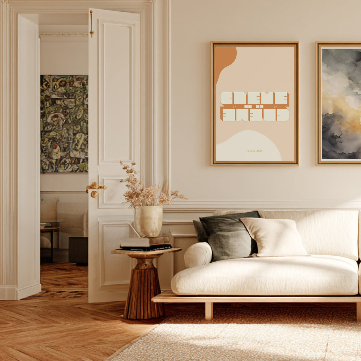 Crème de la Crème | Vintage Poster, framed poster in a Parisian Haussmann living room