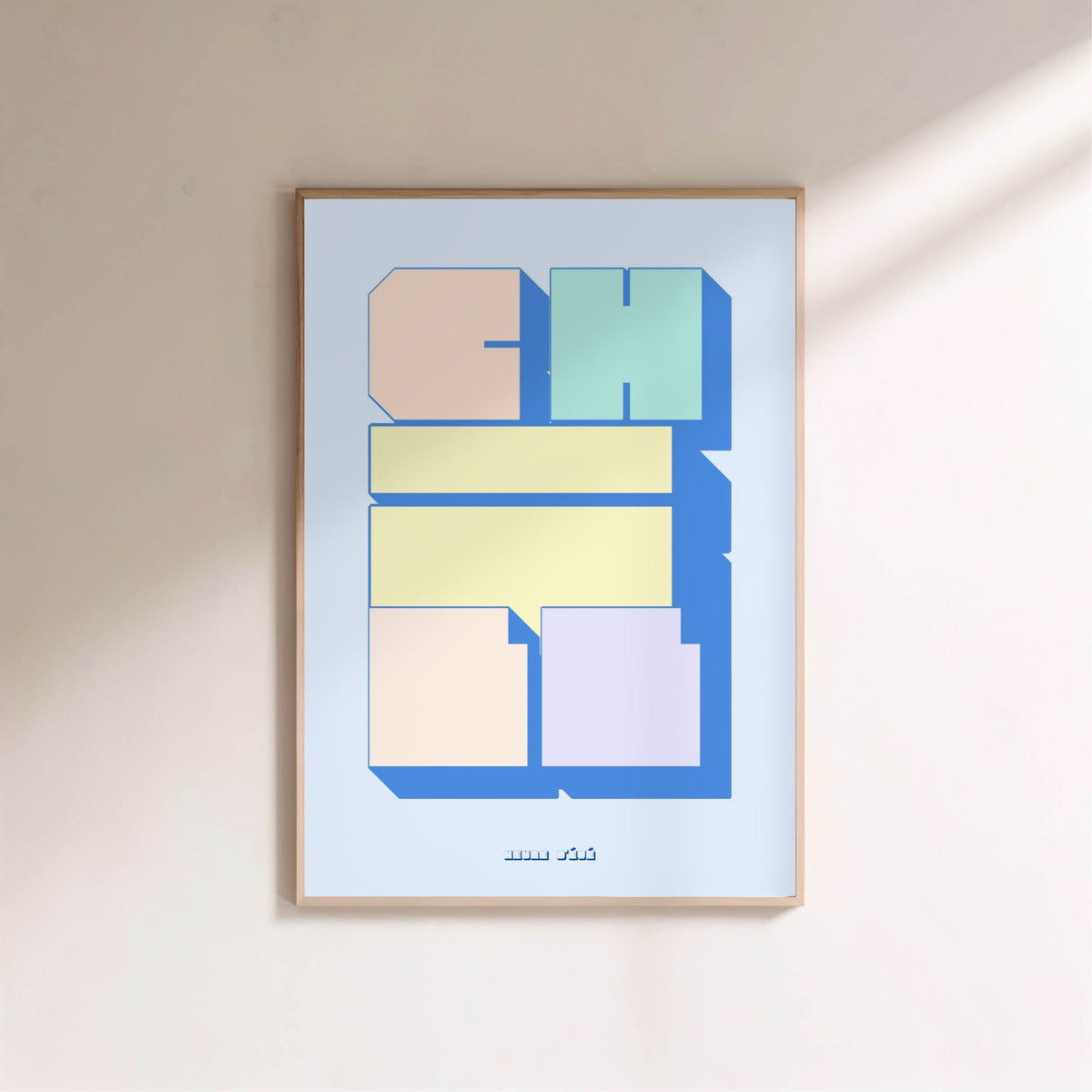 Chill Poster, framed poster on a light wall