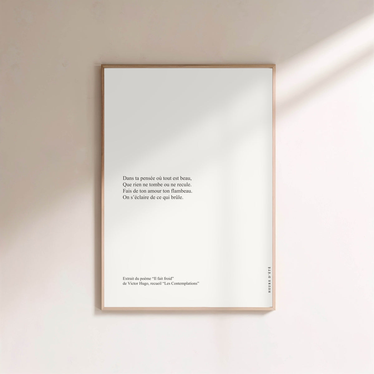 "Il fait froid" - Victor Hugo | Poster Citation, affiche encadrée sur un mur clair