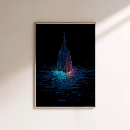 New York Underwater | Poster Dystopique en situation