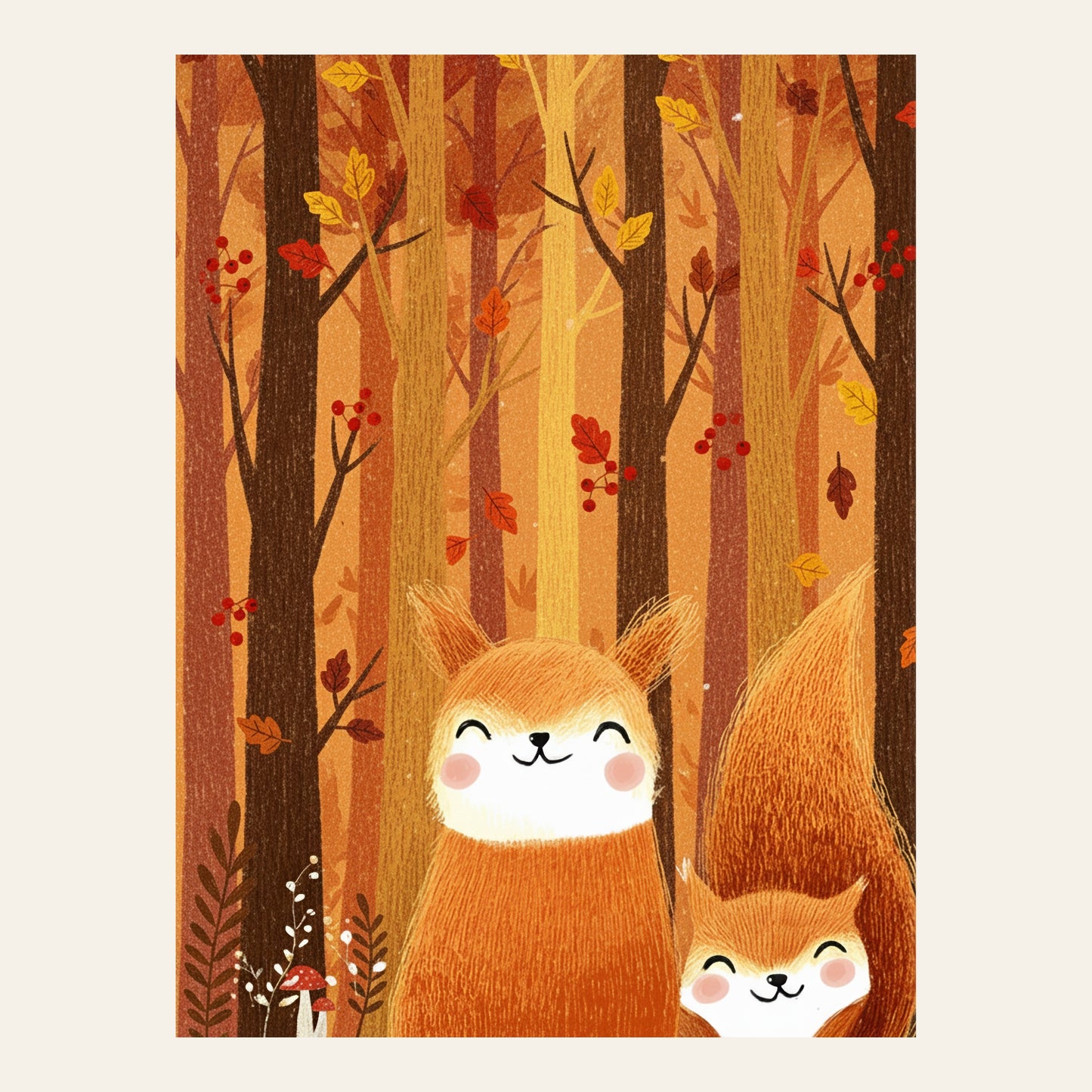 Affiche enfants - L'automne des écureuils - l'affiche