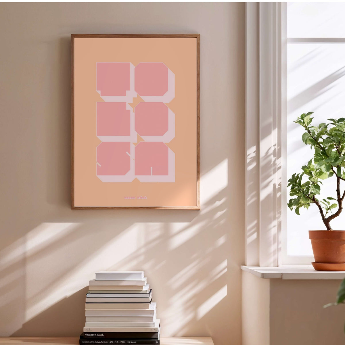 Graphic poster Toulouse - Tolosa, framed poster above a stack of books