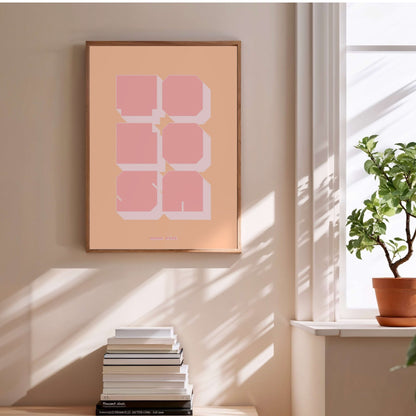 Graphic poster Toulouse - Tolosa, framed poster above a stack of books