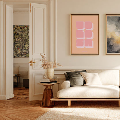 Graphic poster Toulouse - Tolosa, framed poster in a Parisian Haussmann living room