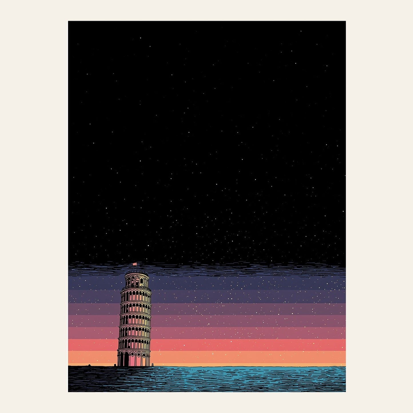Pise Underwater | Poster Dystopique - l'affiche