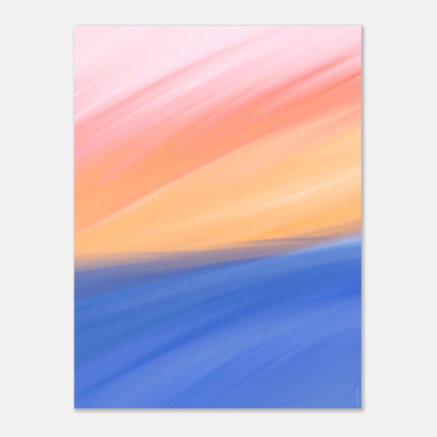Dégradé pastel coucher de soleil, affiche abstraite calme et minimaliste.
