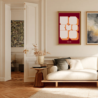Poster Tokyo - Kyoto, framed poster in a Parisian Haussmann living room