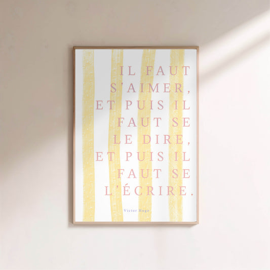 Il faut s'aimer - Victor Hugo | Poster Citation en situation