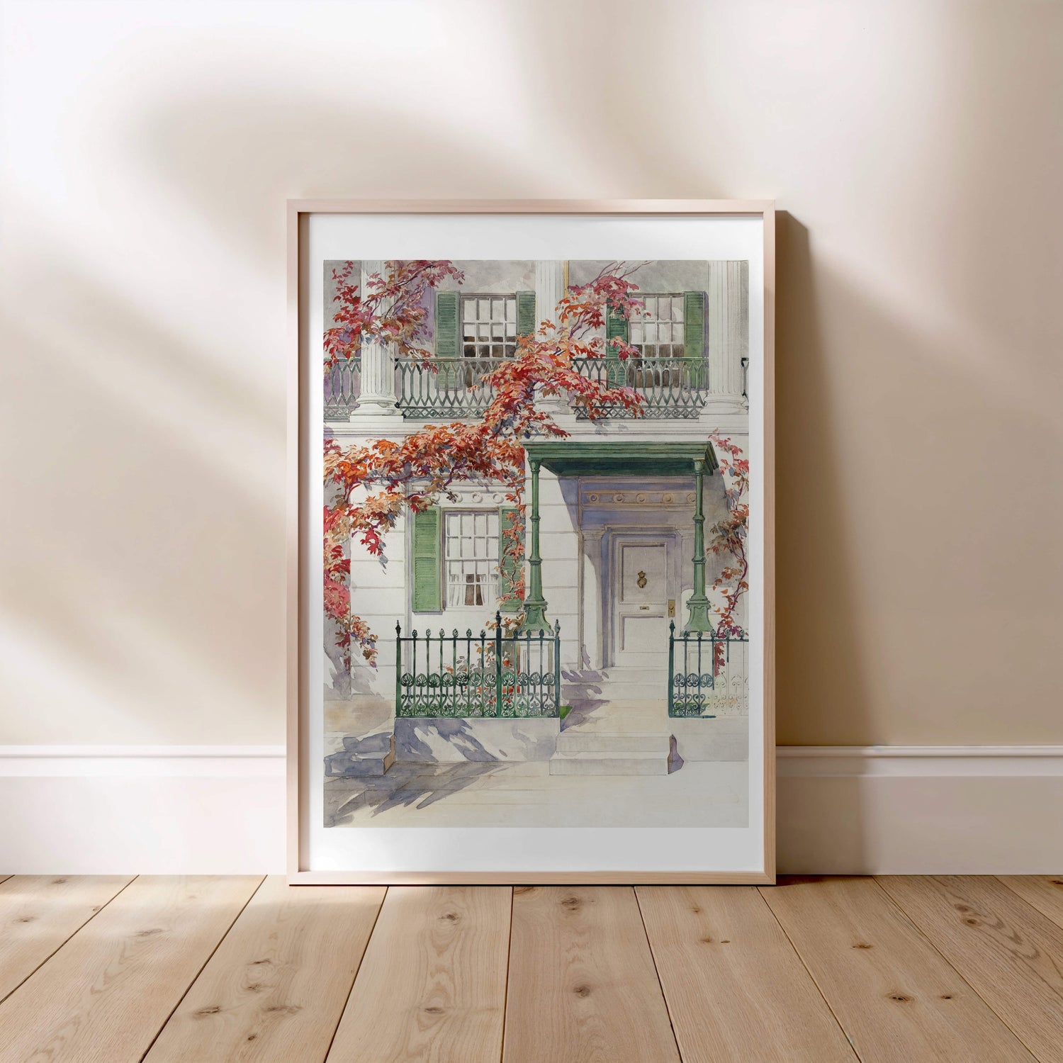 Anonyme - House Facade with Autumn Ivy