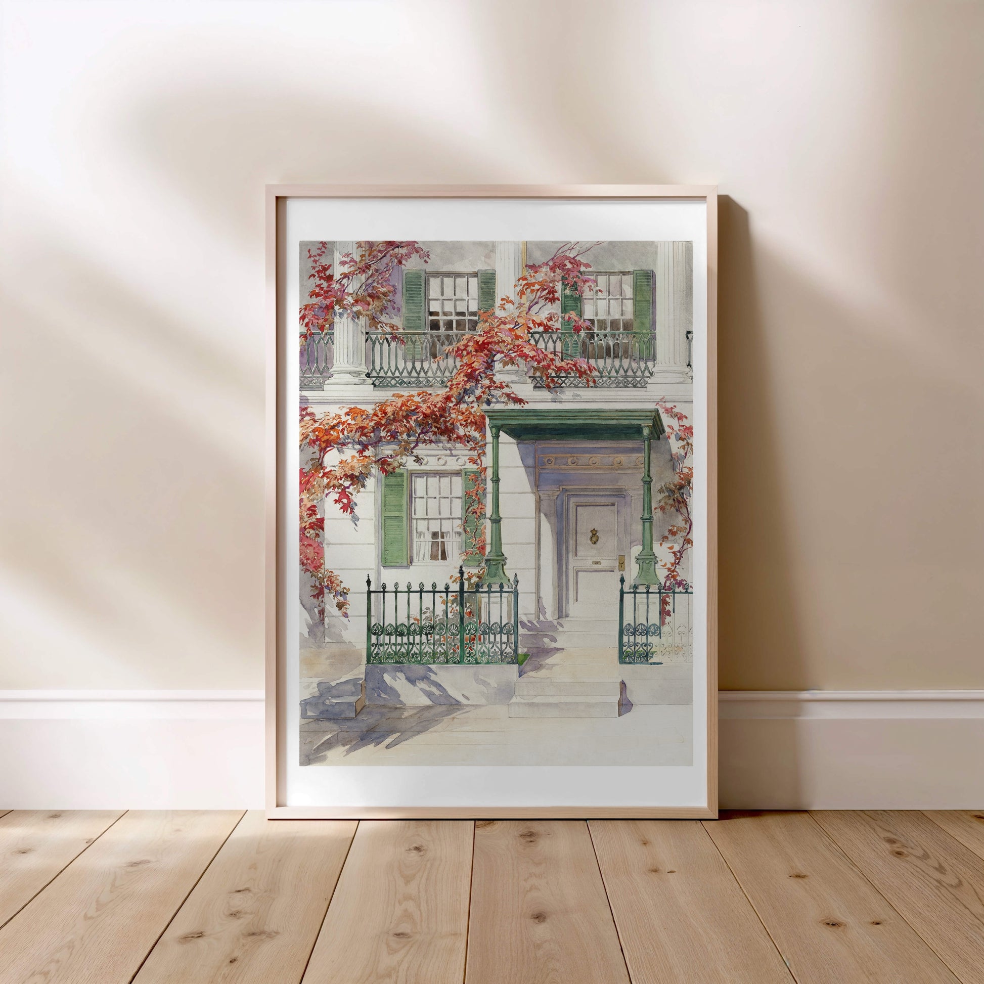 Anonyme - House Facade with Autumn Ivy