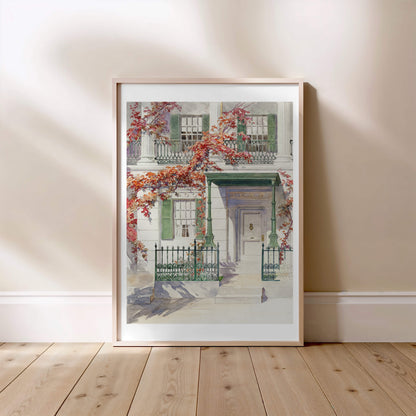 Anonyme - House Facade with Autumn Ivy