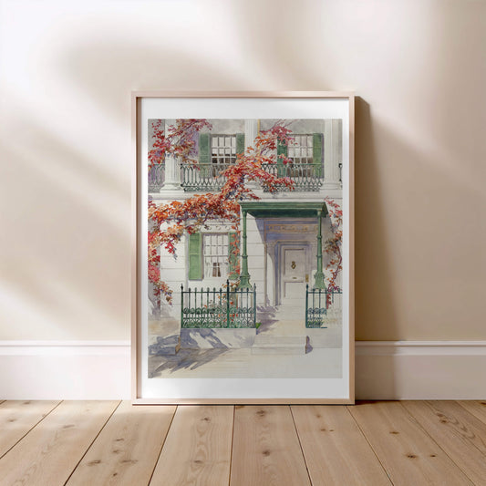 Anonyme - House Facade with Autumn Ivy