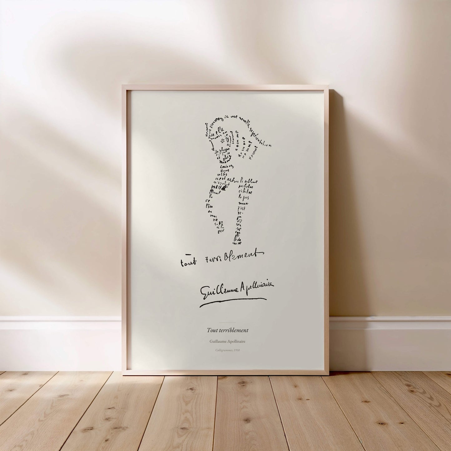 Tout terriblement, Guillaume Apollinaire | Affiche Poétique Premium | Heure d'Été Studio