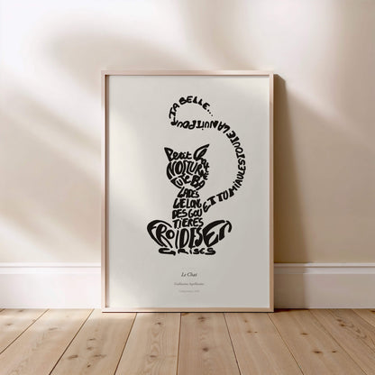 Le Chat, Guillaume Apollinaire | Affiche Poétique Premium | Heure d'Été Studio