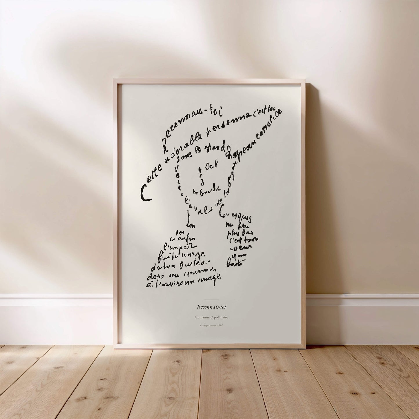 Reconnais-toi, Guillaume Apollinaire | Affiche Poétique Premium | Heure d'Été Studio