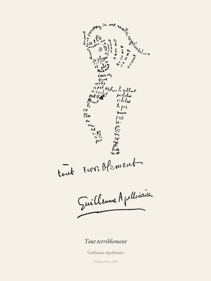 Tout terriblement, Guillaume Apollinaire | Affiche Poétique Premium | Heure d'Été Studio