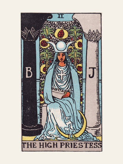 Arcane II - La Grande Prêtresse (The High Priestess) - Affiche Tarot Rider-Waite-Smith