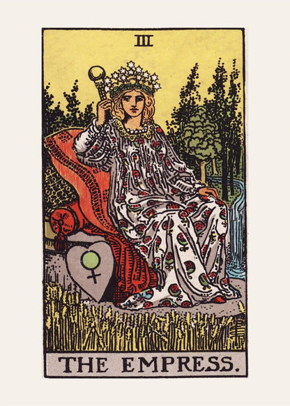 Arcana III - The Empress - Rider-Waite-Smith Tarot Poster, the print alone, thick matte eco-friendly paper