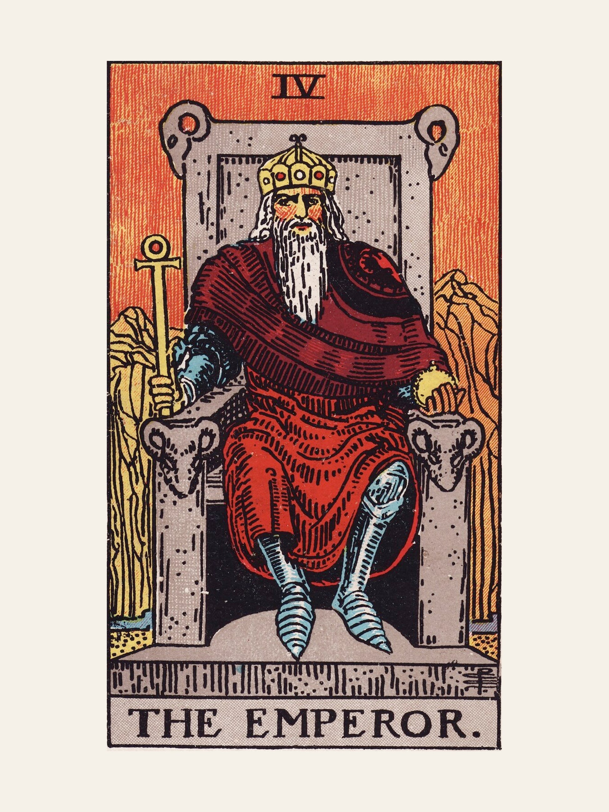Arcane IV - L'Empereur (The Emperor) - Affiche Tarot Rider-Waite-Smith