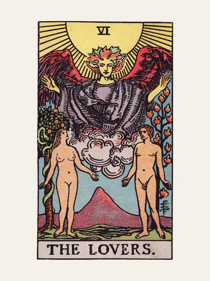 Arcane VI - Les Amoureux (The Lovers) - Affiche Tarot Rider-Waite-Smith