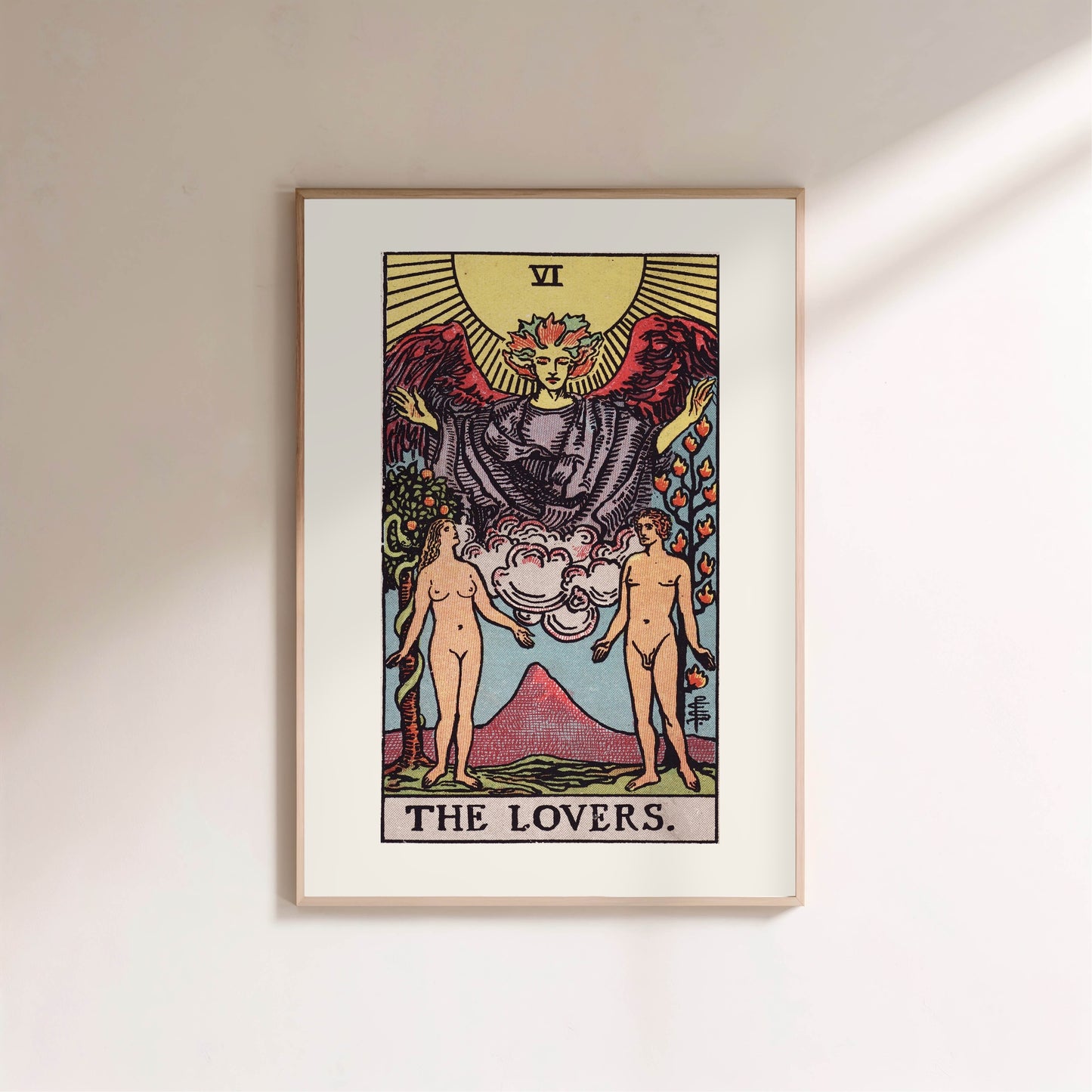 Arcane VI - Les Amoureux (The Lovers) - Affiche Tarot Rider-Waite-Smith en situation