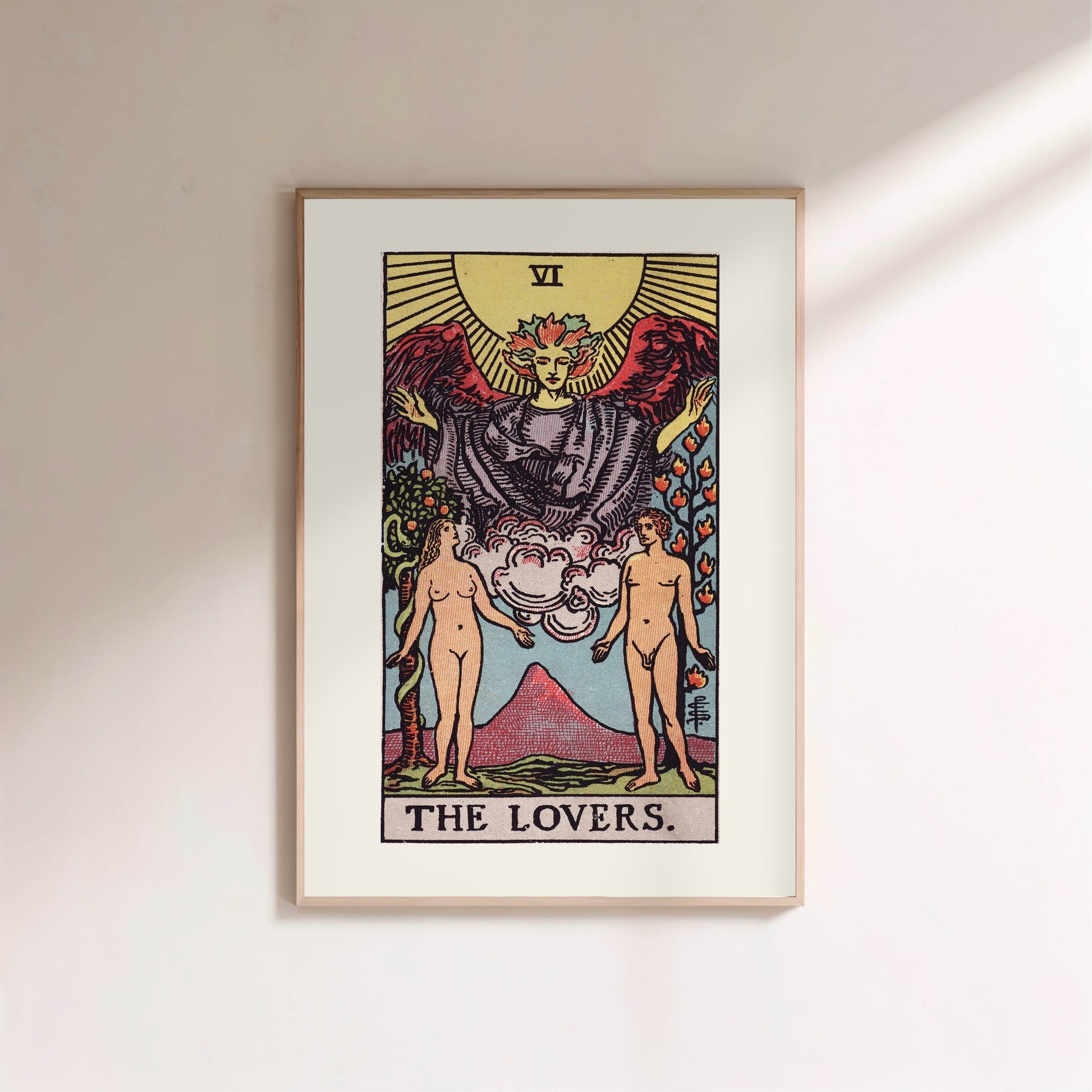 Arcane VI - Les Amoureux (The Lovers) - Affiche Tarot Rider-Waite-Smith en situation