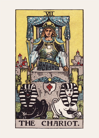 Arcanum VII - The Chariot - Rider-Waite-Smith Tarot Poster, the print alone, thick matte eco-friendly paper