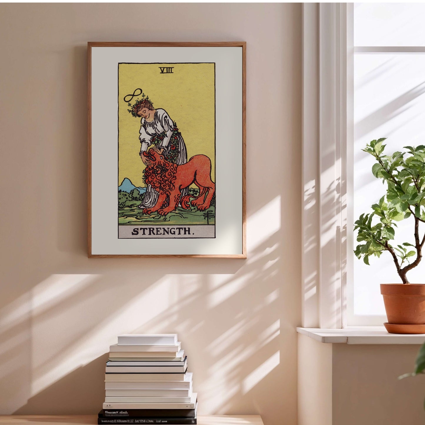 Arcane VIII - La Force (Strength) - Affiche Tarot Rider-Waite-Smith en situation