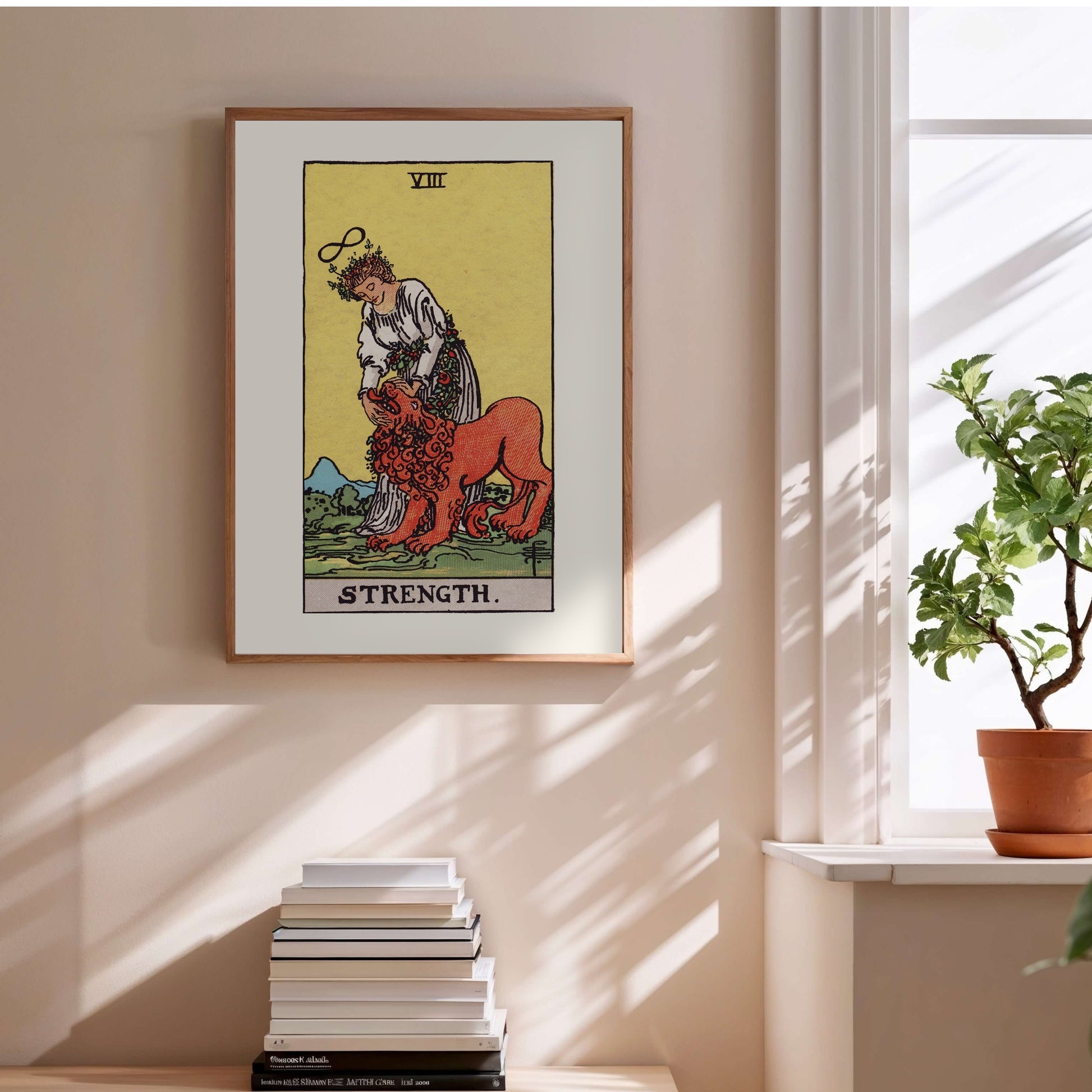 Arcane VIII - La Force (Strength) - Affiche Tarot Rider-Waite-Smith en situation