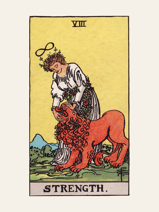 Arcane VIII - La Force (Strength) - Affiche Tarot Rider-Waite-Smith