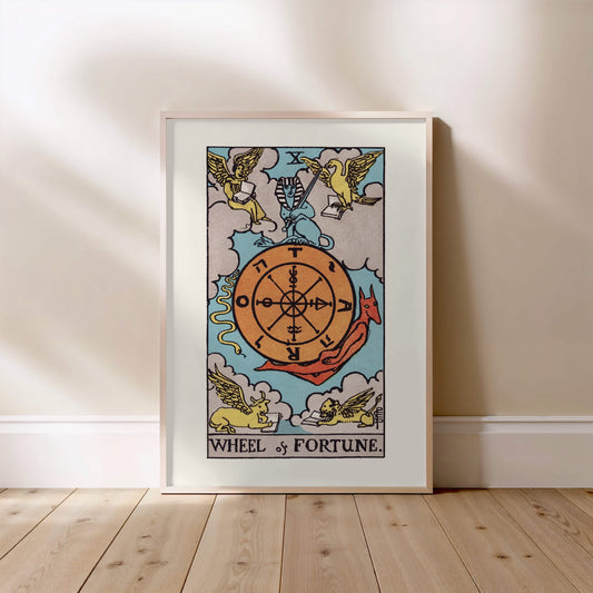 Arcane X - La Roue de Fortune (Wheel of Fortune) - Affiche Tarot Rider-Waite-Smith