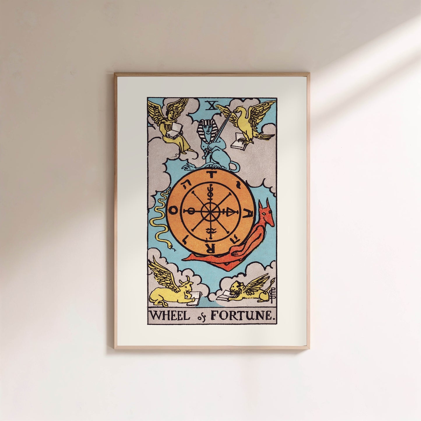 Arcane X - La Roue de Fortune (Wheel of Fortune) - Affiche Tarot Rider-Waite-Smith en situation