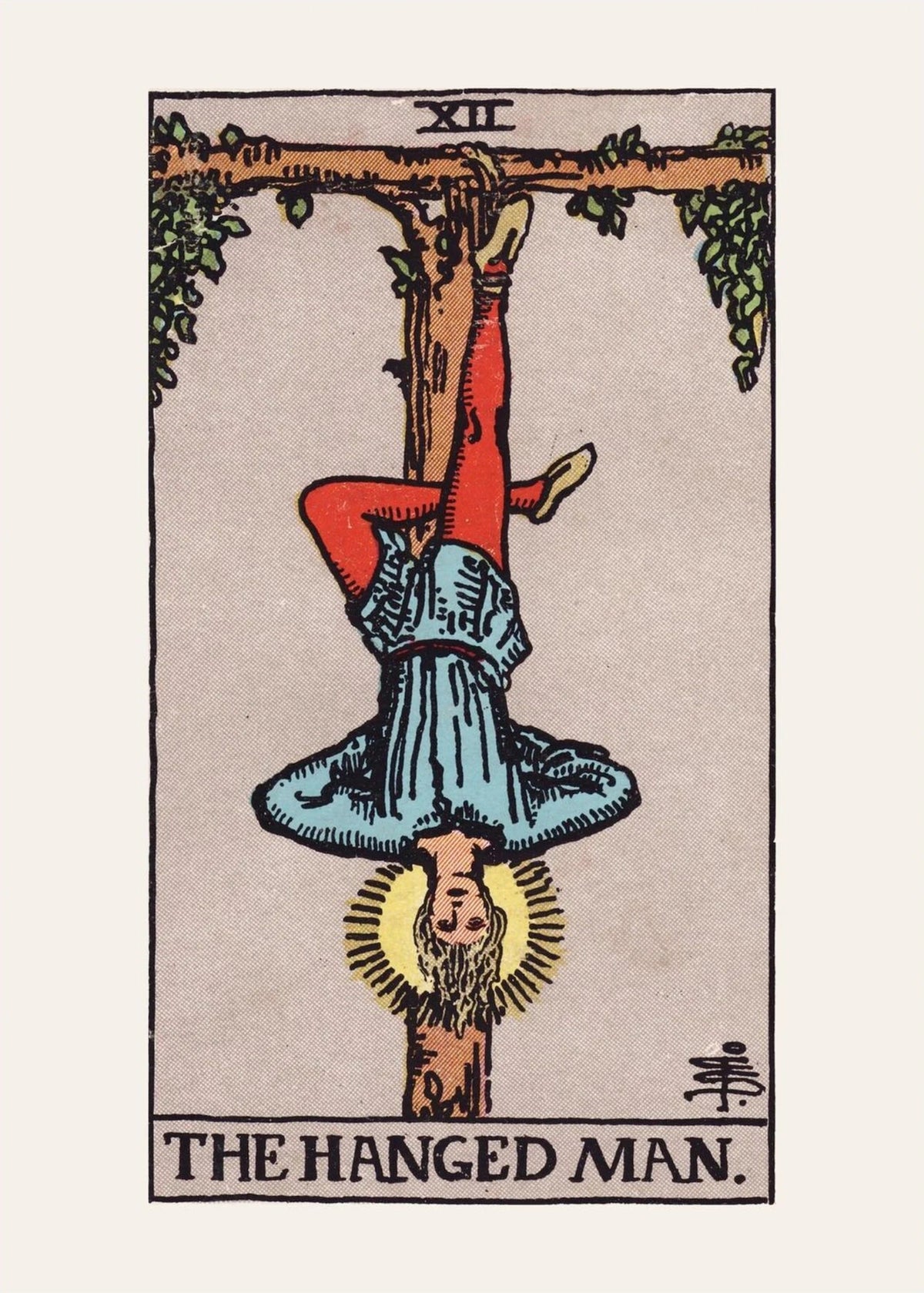 Arcana XII - The Hanged Man - Rider-Waite-Smith Tarot Poster, the print alone, thick matte eco-friendly paper