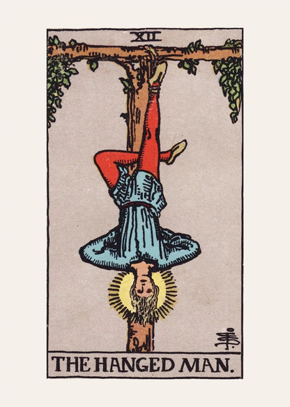 Arcana XII - The Hanged Man - Rider-Waite-Smith Tarot Poster, the print alone, thick matte eco-friendly paper