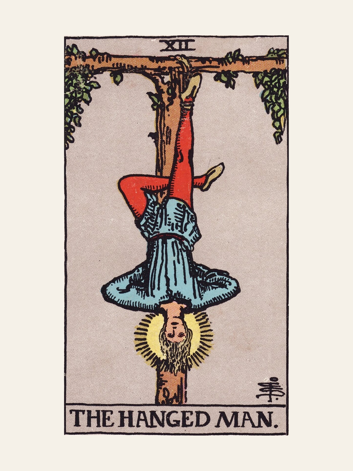 Arcane XII - Le Pendu (The Hanged Man) - Affiche Tarot Rider-Waite-Smith