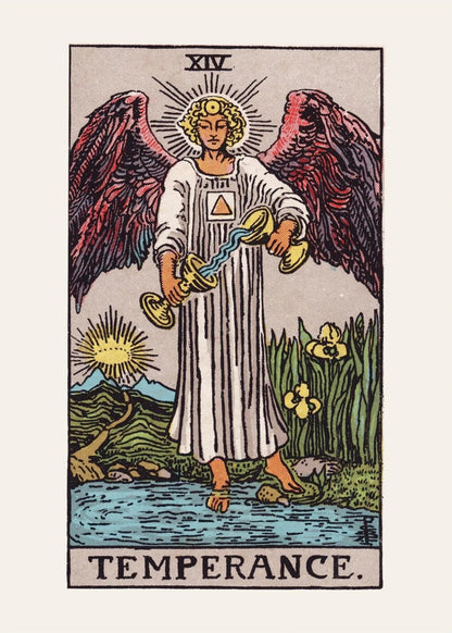 Arcanum XIV - Temperance - Rider-Waite-Smith Tarot Poster, the print alone, thick matte eco-friendly paper