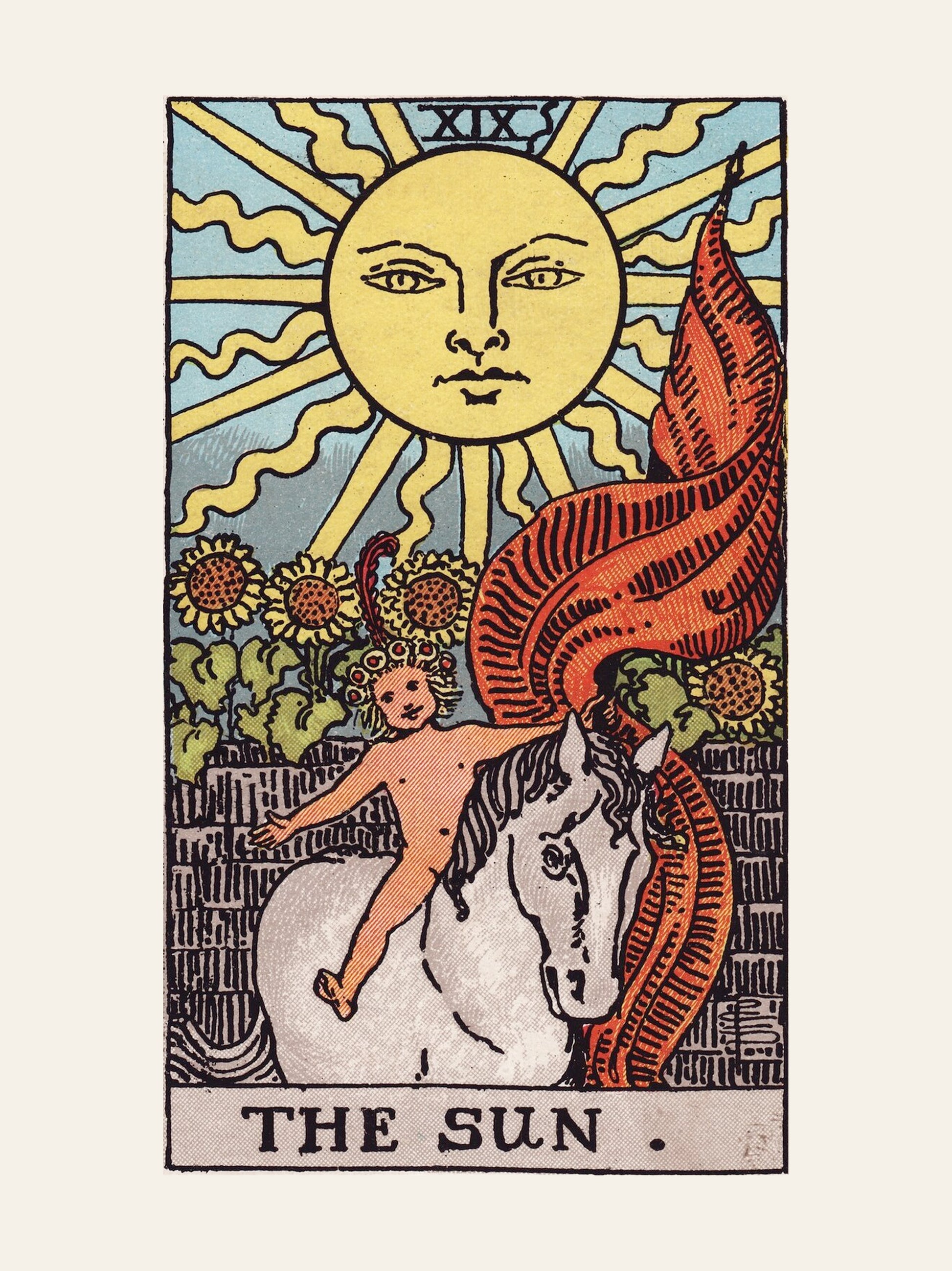 Arcane XIX - Le Soleil (The Sun) - Affiche Tarot Rider-Waite-Smith