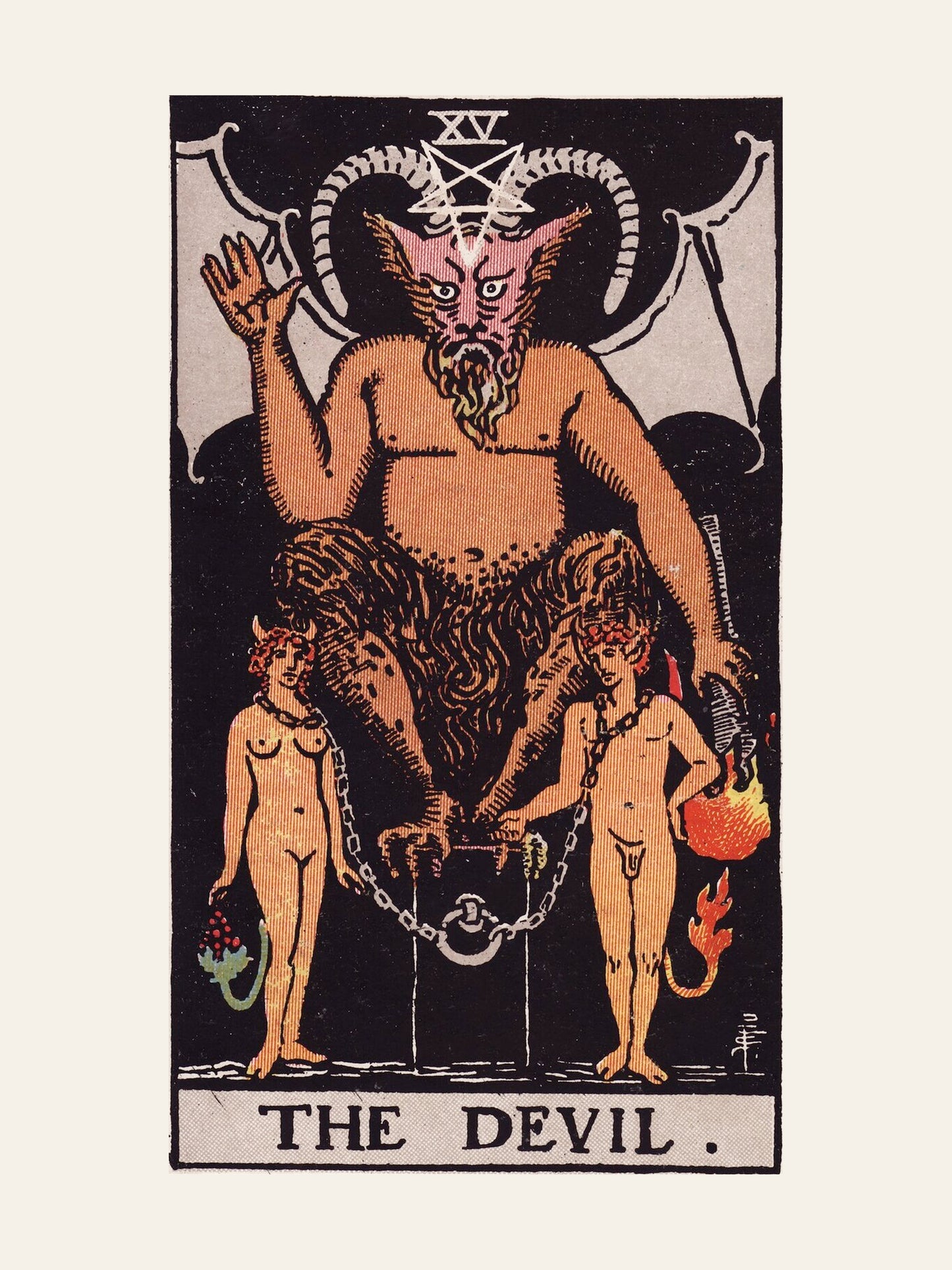 Arcane XV - Le Diable (The Devil) - Affiche Tarot Rider-Waite-Smith