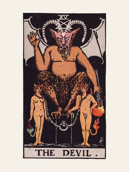 Arcane XV - Le Diable (The Devil) - Affiche Tarot Rider-Waite-Smith